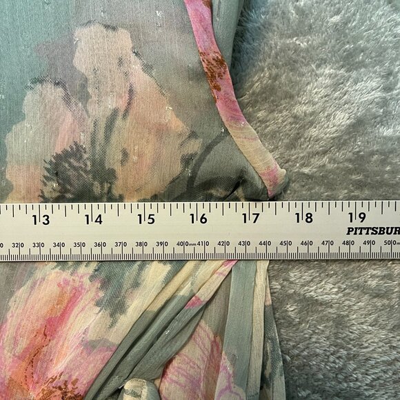 Express Women Light Chiffon Floral Girly Bloomcore Boho Maxi Wrap Cover Up Small - Picture 10 of 14